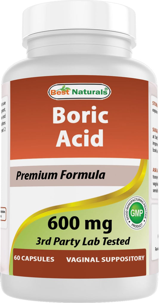 Best Naturals Boric Acid Vaginal Suppositories - Made in USA - USP Medical Grade Fine Powder, Easy Dissolve, Third Party Tested - 60 Count Best NaturalsBuy Supplements Australia