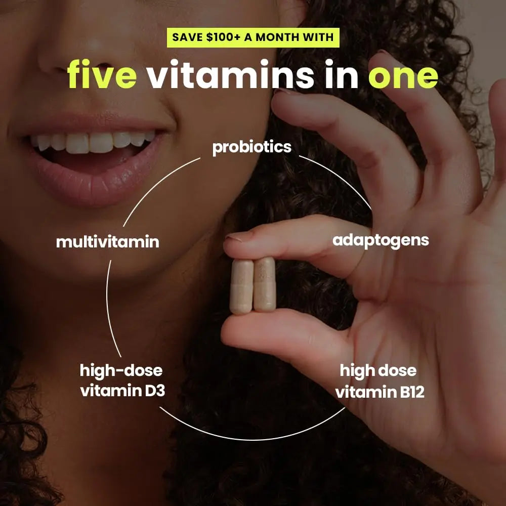 Mela Daily Essentials Multivitamin for Melanated Women - High-Dose Vitamin D3 and B12, Probiotics, Lion's Mane, Ceylon Cinnamon Mela