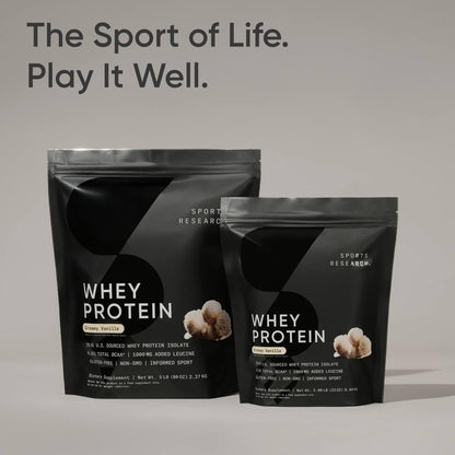 Sports Research Whey Protein Isolate - Sports Nutrition Protein Powder 25g per Serving - 2.06lb Bag Whey Protein - Vanilla Flavor - Bulk Protein Powder, 26 Servings Sports Research buy supplements Au