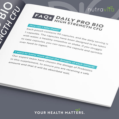 Probiotics for Gut Health - 90 Vegan Capsules (Not Tablets) for Bloating Relief NutravitaBuy Supplements Australia