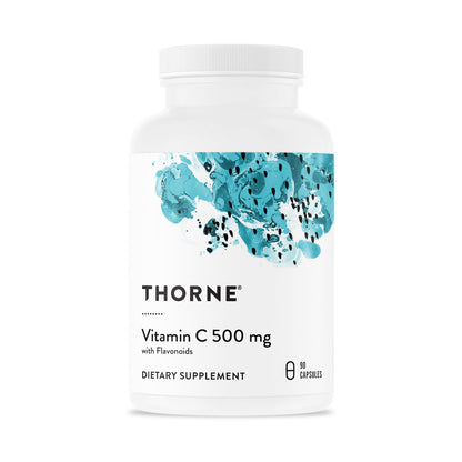 THORNE - Vitamin C 500 mg - Blend of Vitamin C and Citrus Bioflavonoids from Oranges - Supports Immune System, Cellular Energy Production & Collagen Production* - Third-Party Certified - 90 Servings THORNEBuy Supplements Australia