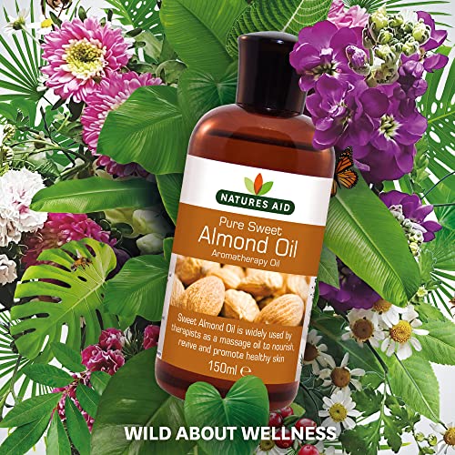 Natures Aid Almond Oil, Pure, Sweet Almond Oil, Massage Oil, Suited to Dry, Sensitive Skin natures aidBuy Supplements Australia