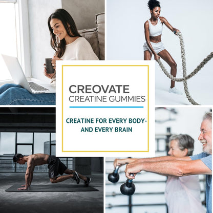 Consult Health CREOVATE CREATINE MONOHYDRATE Gummies 5g Dose for Men & Women to Support Muscle, Strength, Recovery, Cognitive Health & Memory, Zero Sugar, Gluten Free, Natural Lemon, 90 Count Consult HealthBuy Supplements Australia