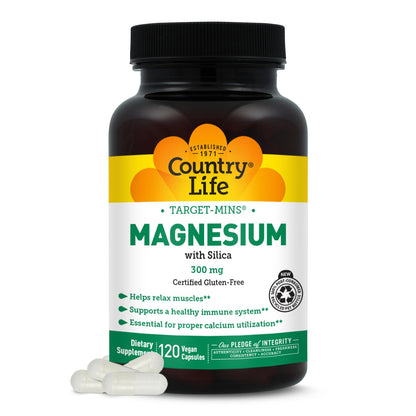Target-Mins Magnesium with Silica 300 mg 120 Vegetarian Capsules Country LifeBuy Supplements Australia