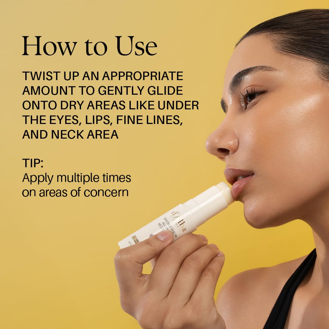 d'alba Piedmont White Truffle Double Serum All-in-one Multi Balm, Stick Balm, Vegan Skincare with Vitamin C and Vegan Collagen