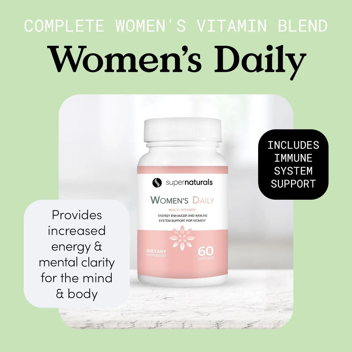 Super Naturals Health, Multivitamin for Women, Immune Defense Supplement Multivitamin Capsules, Vegan Supplements for Women - 60 Capsules JLM NUTRITIONALSBuy Supplements Australia