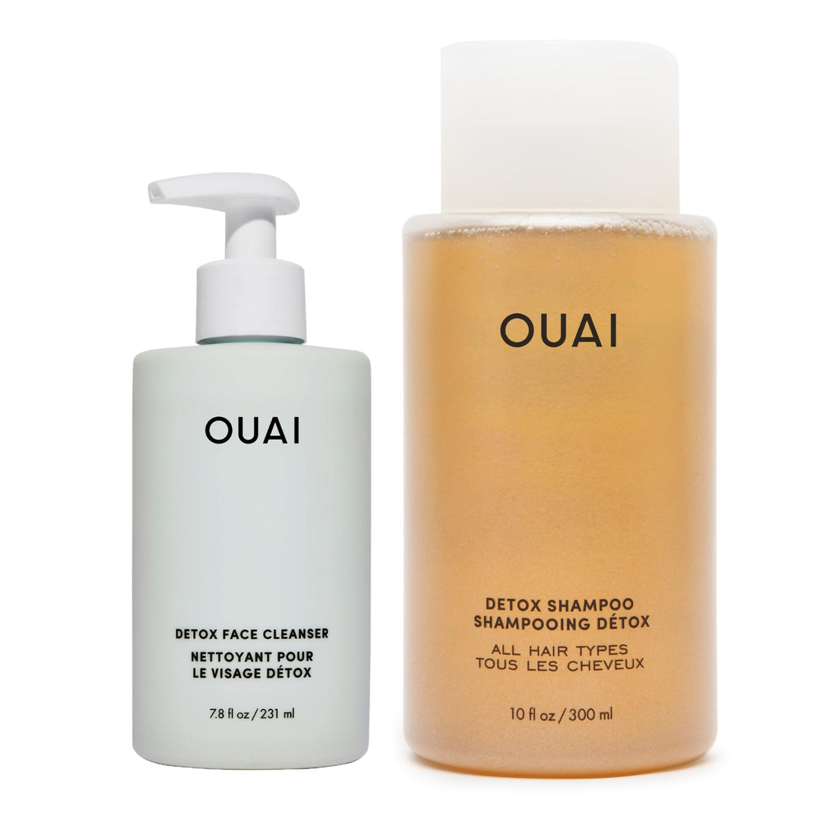 OUAI Detox Shower Routine Bundle - Gentle Detox Face Cleanser (7.8 Oz) and Clarifying Shampoo with Apple Cider Vinegar (10 Oz) - Removes Dirt, Oil, Product, Makeup, and Sunscreen - 2-Piece Bundle OUAIBuy Supplements Australia