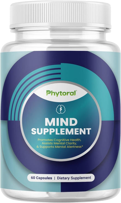 Nootropic Brain Supplement for Memory and Focus Enhancement - Vitamins for Brain Mental Health & Clarity - Cognitive Health Complex for Mind's Vitality & Mental Alert - 60 Count PhytoralBuy Supplements Australia