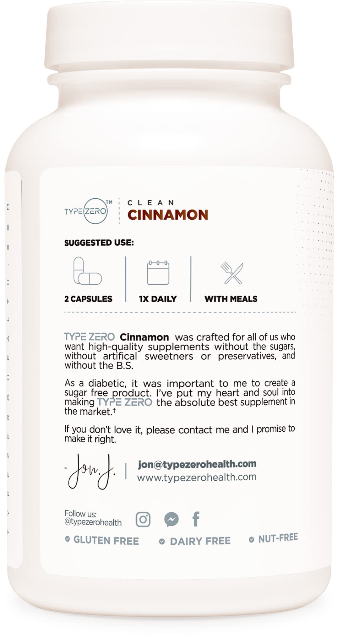 Type Zero Ceylon Cinnamon Capsules (1200mg | 120 Capsules) - Natural, Non-GMO, Gluten Free, Organic Cinnamon Bark Supplement Type ZeroBuy Supplements Australia