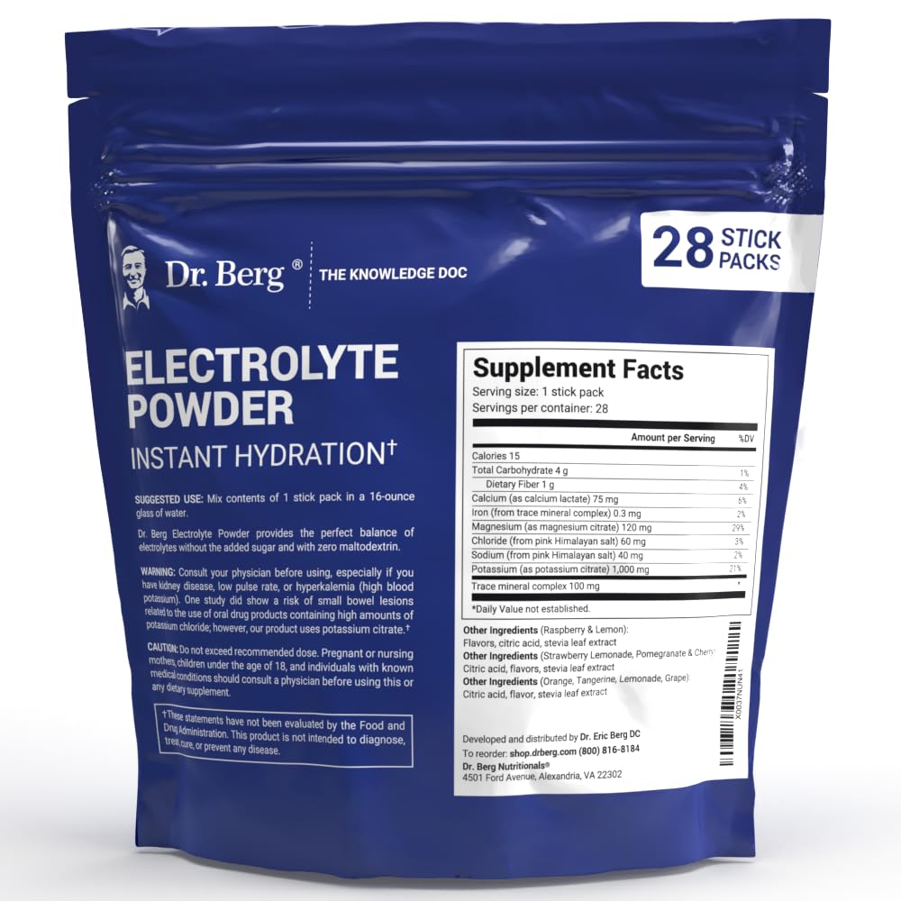 Dr. Berg's Electrolytes Powder Packets - Travel Size Hydration Electrolyte Drink Mix Dr. Berg NutritionalsBuy Supplements Australia