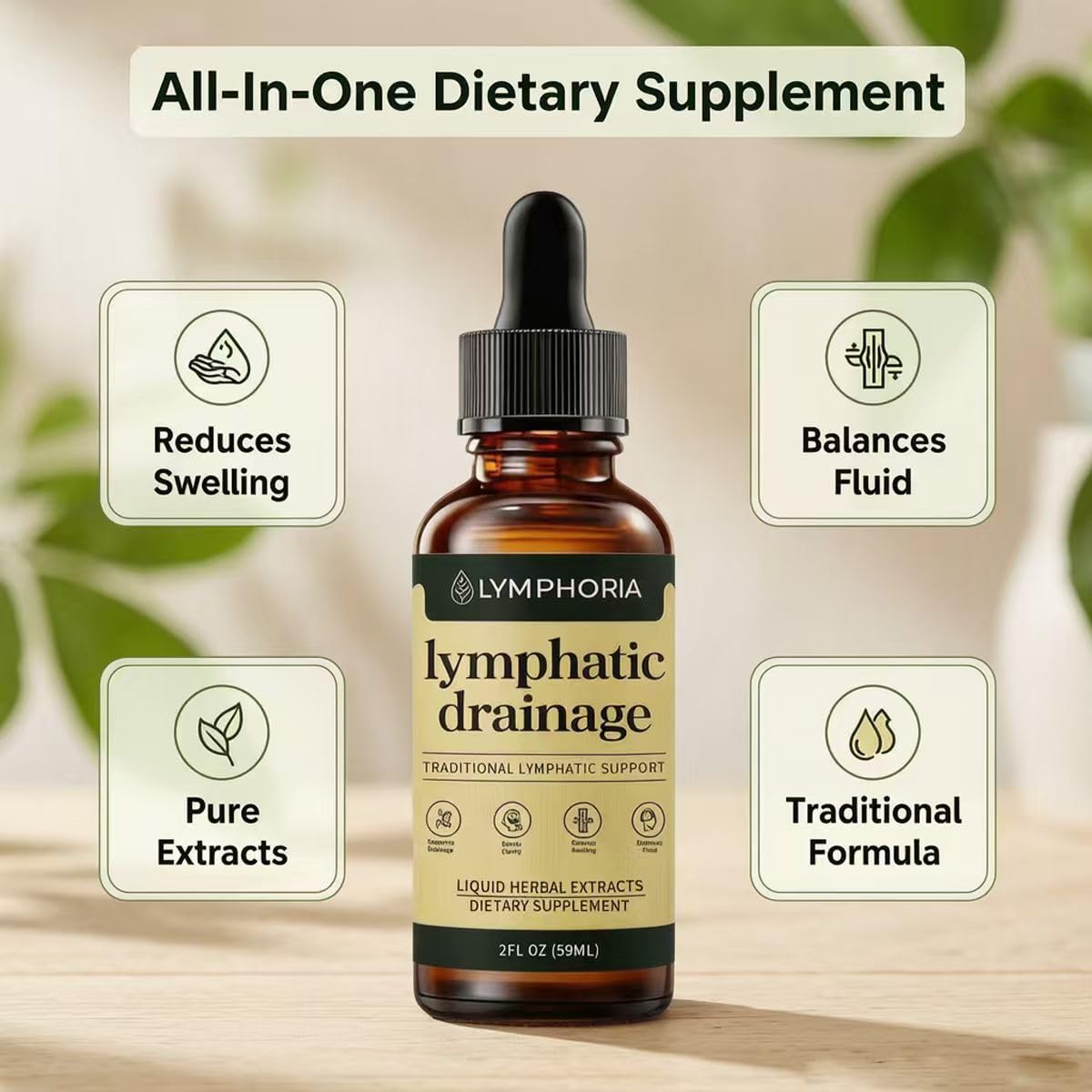 Lymphoria Lymphatic Drainage Drops, Lymphatic System Support, Immune System, Natural Herbal Blends, Vegan & Non-GMO Olavita Serum buy supplements Au