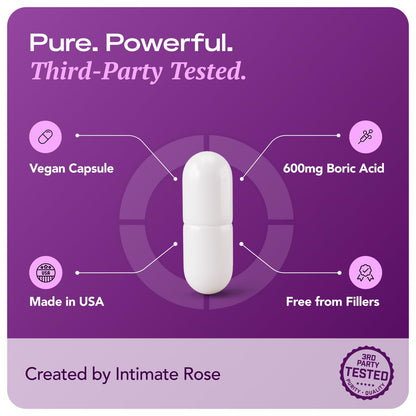 Intimate Rose Boric Acid Vaginal Suppositories, 30 Count for Feminine Deodorizing & Freshness - Vegan Capsules Intimate RoseBuy Supplements Australia