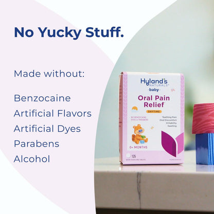 Hyland's Baby Nighttime Oral Pain Relief Tablets - 125-Count, Up to 62 Doses - Baby and Toddler Soothing Tablets with Chamomile for Discomfort, Irritability & Swelling Hyland's buy supplements Au