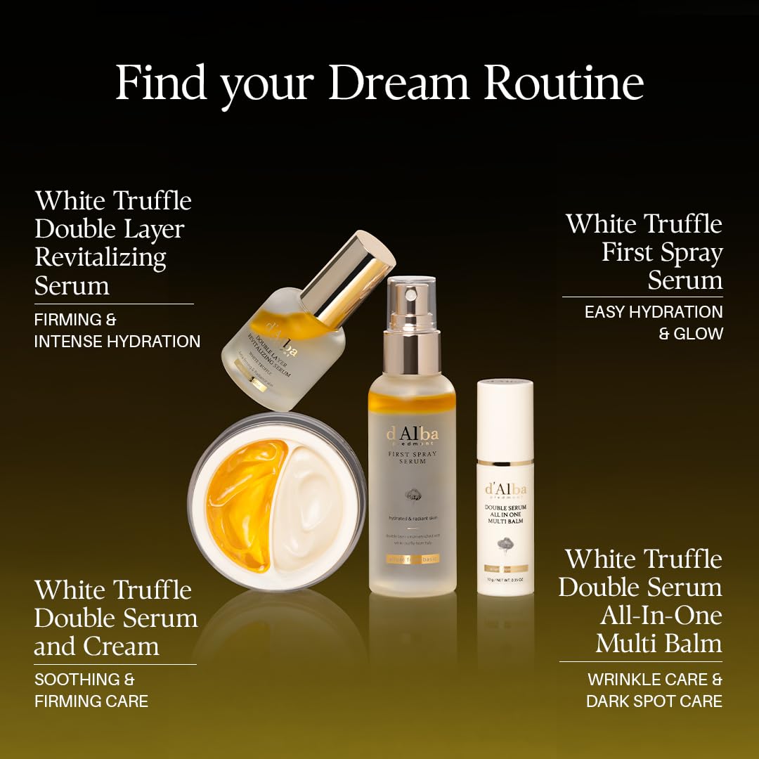 d'alba Piedmont White Truffle Double Serum All-in-one Multi Balm, Stick Balm, Vegan Skincare with Vitamin C and Vegan Collagen