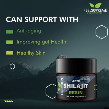 Natural Black Altai Shilajit Resin Large (50g) Pot | 100% Pure Additive Free | 80 Trace Feel SupremeBuy Supplements Australia