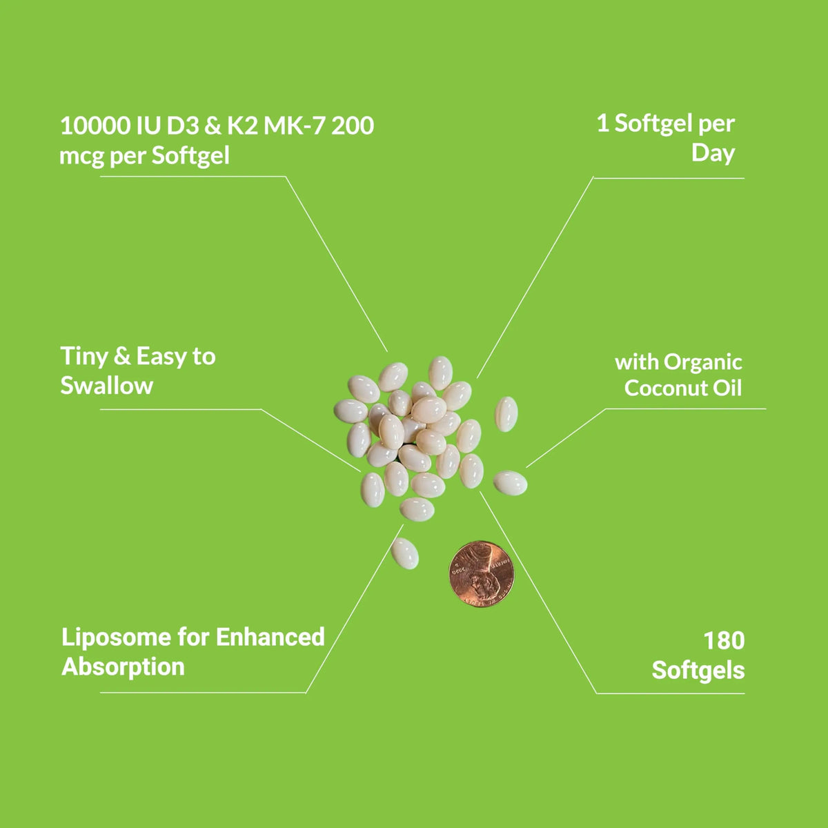 UpNourish Liposomal D3 K2 Vitamin 10000 IU D3 and K2 MK-7 200 mcg - 180 Vitamin D3 k2 (Vitamina D3 con K2) Mini Softgels - Easy to Swallow K2 D3 Vitamin UpNourish buy supplements Au