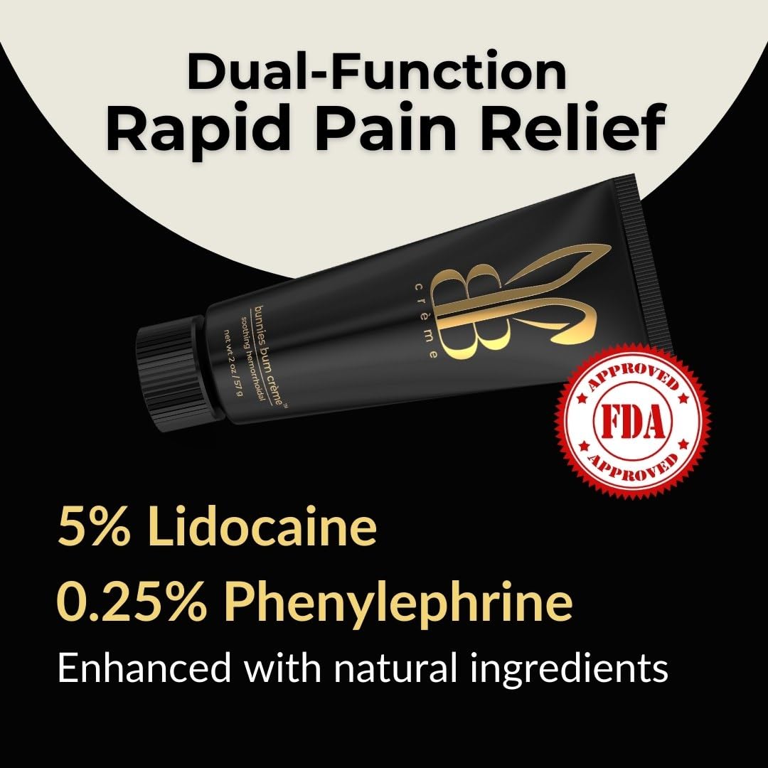 BUNNIES BUM CRÈME 5% Lidocaine Rapid Hemorrhoid Soothing Cream, 2 oz, Maximum Strength for Fast Acting for Pain, Burning, Itching, Swelling & Discomfort. BUNNIES BUM CRÈMEBuy Supplements Australia