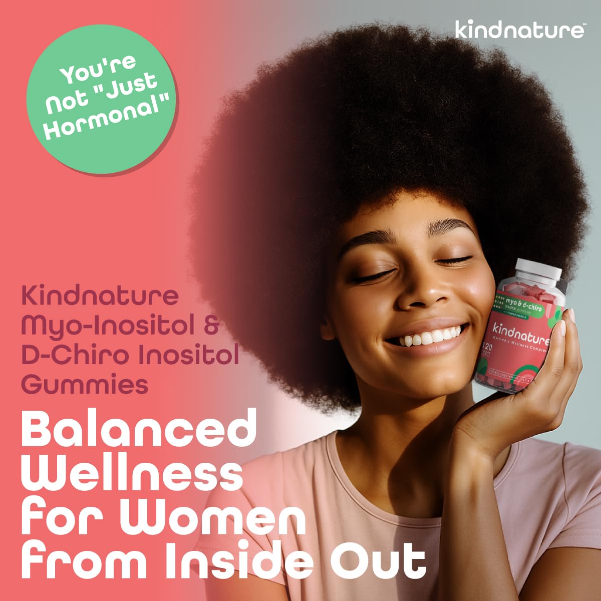 kindnature Myo-Inositol & D-Chiro Inositol Gummies for Women – 2000mg + 50mg, Ideal 40:1 Ratio – with Vitamin D & Folate – Hormone Balance Support – Vegan, Watermelon Flavor (120 Gummies) kindnatureBuy Supplements Australia
