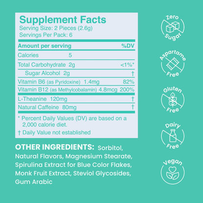 Neuro Energy & Focus Mints - Sugar Free Breath Mints with 40mg Natural Caffeine, B Vitamins & L-Theanine - Vegan Brain Supplement for Exercise, Study & Daily Focus - Peppermint, 12 ct NeuroBuy Supplements Australia