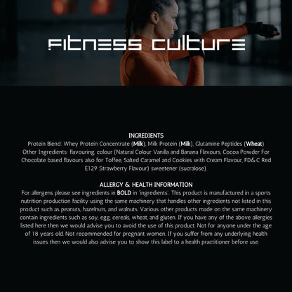 Fitness Culture Protein Plus, Whey Protein Powder with Added Glutamine, Immune and Digestive System Support GenericBuy Supplements Australia