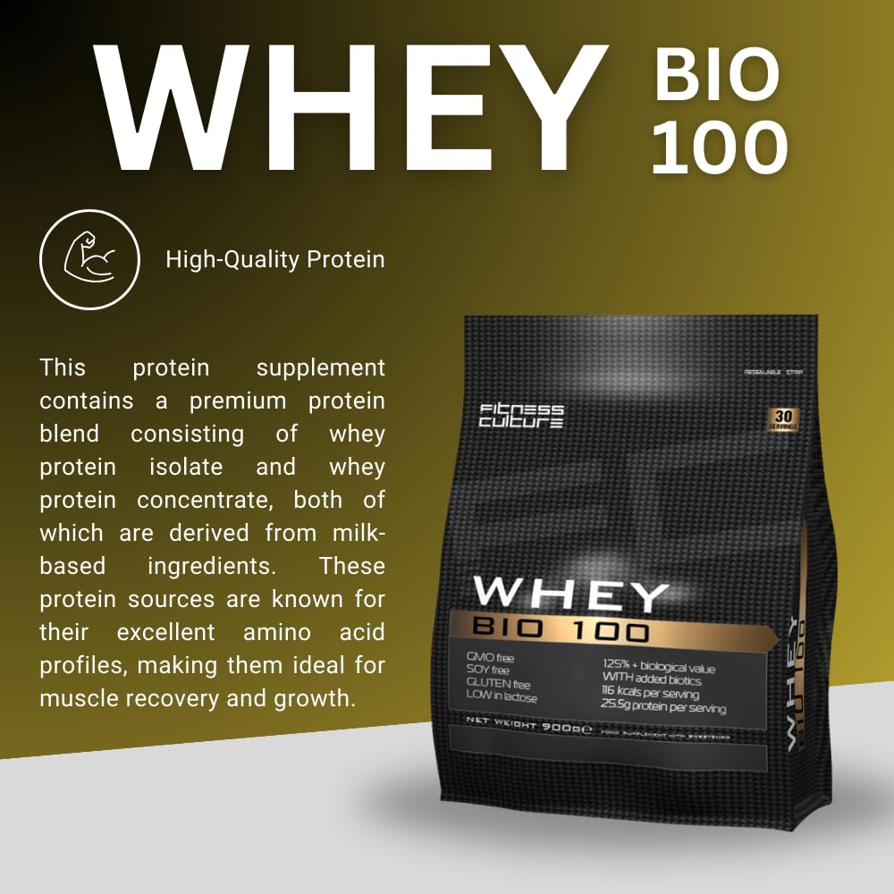 Fitness Culture Whey Bio 100 Whey Protein Powder with Pre and Pro Biotics Raspberry Flavour My StoreBuy Supplements Australia