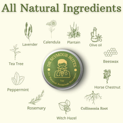 Dr. Seymour Butts All-Natural Hemorrhoid Care Cream – with 10 Botanicals Including Witch Hazel, Calendula & Horse Chestnut – Soothing Relief for Burning, Itching & Irritation. Dr. Seymour ButtsBuy Supplements Australia