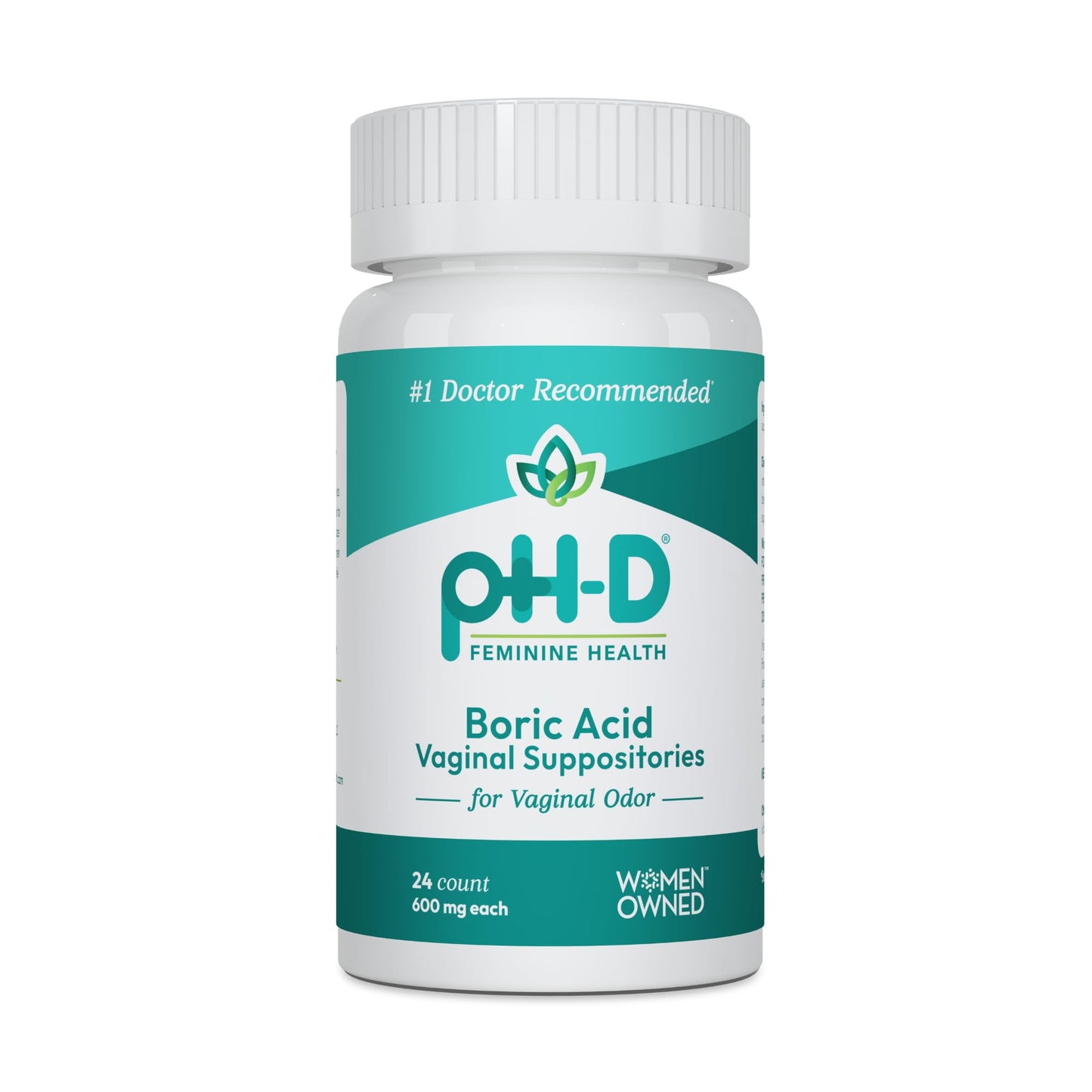 pH-D Feminine Health - 600 mg Boric Acid Suppositories - Woman Owned - for Vaginal Odor Use - 24 Count pH-D Feminine Health SupportBuy Supplements Australia
