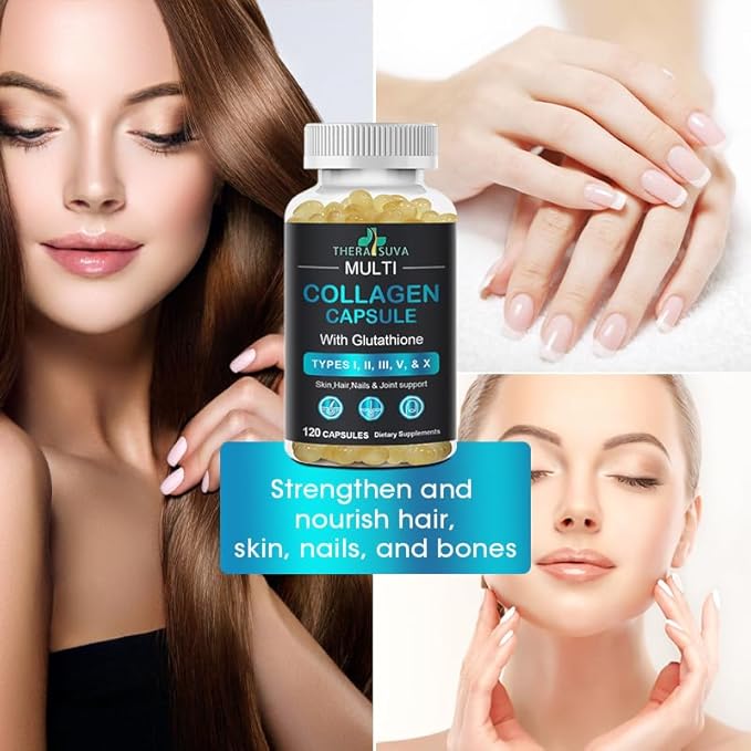 TheraSuva Complete Multi Collagen Complex – Types I, II, III, V & X + Biotin & Vitamin C – Hair, Skin, Nails & Joint Support, 2 Month Supply, 120 Softgels TheraSuva buy supplements Au