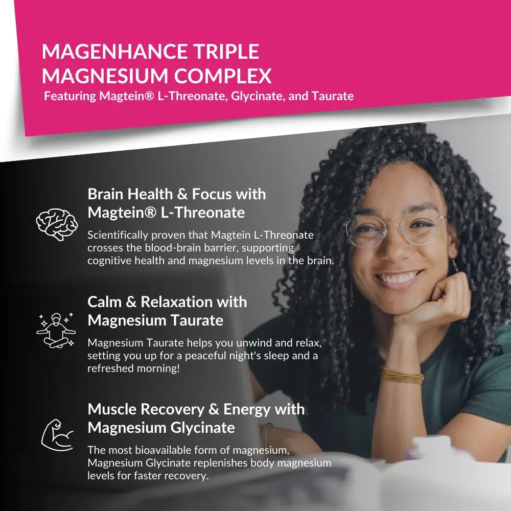 Intelligent Labs MagEnhance Magtein Magnesium Complex Supplement L-Threonate with Magnesium Glycinate and Taurate, 90 Capsules Intelligent Labs canada supplements