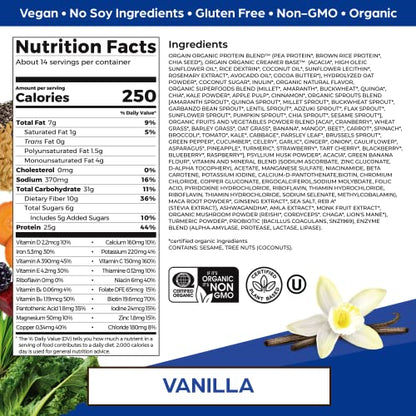 Orgain Organic Perfect Meal Replacement Protein Powder, Vanilla - 25g Plant Based Protein OrgainBuy Supplements Australia