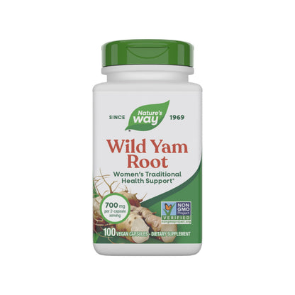 Nature's Way Wild Yam Root Capsules, Women's Traditional Health Support*, 700 mg per 2-Capsule Serving, Non-GMO Project Verified, 100 Vegan Capsules (Packaging May Vary) Nature's WayBuy Supplements Australia