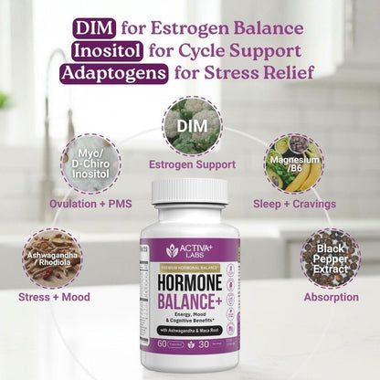 Activa Labs+ Hormone Balance for Women | Boost Energy, Mood, Libido and Focus | Supports Cycle&Menopause Comfort | Gluten, Soy&Lactose Free | 30 Day Supply Activa LabsBuy Supplements Australia
