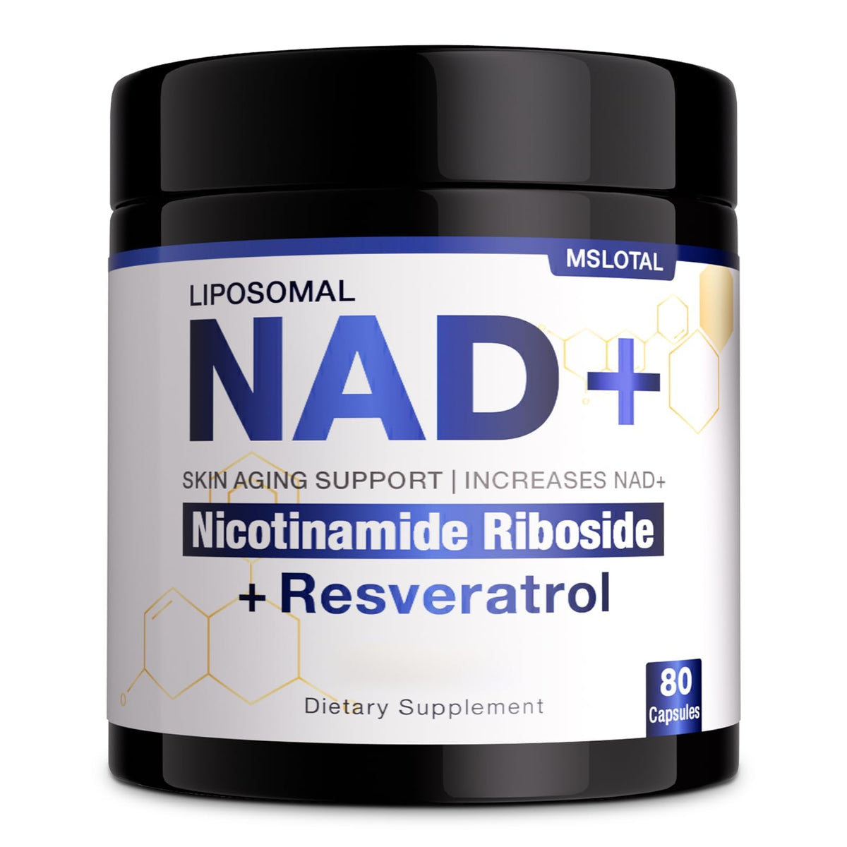 NAD+ Supplement - NAD Nicotinamide Riboside Resveratrol NAD Supplement 1000mg Pure Organic for Women and Men Anti-Aging, Energy, Focus, 80 Capsules MSLOTALBuy Supplements Australia
