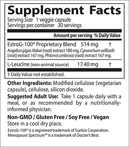 Doctors Best Menopause Spectrum, Broad Spectrum Menopausal Support, Non-GMO, Gluten Free, Soy Free, Vegan 30 Veggie Caps Doctor's BESTBuy Supplements Australia