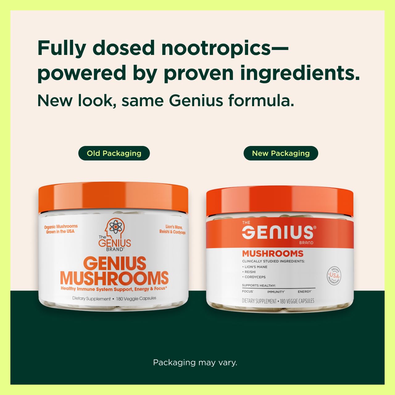 Genius Mushroom Supplement - Full-Spectrum Lion’s Mane, Cordyceps, Reishi -Daily Brain Nootropic for Energy, Focus, Memory & Overall Wellness - 180 Capsules – Organic for Mental Clarity & Performance The Genius BrandBuy Supplements Australia