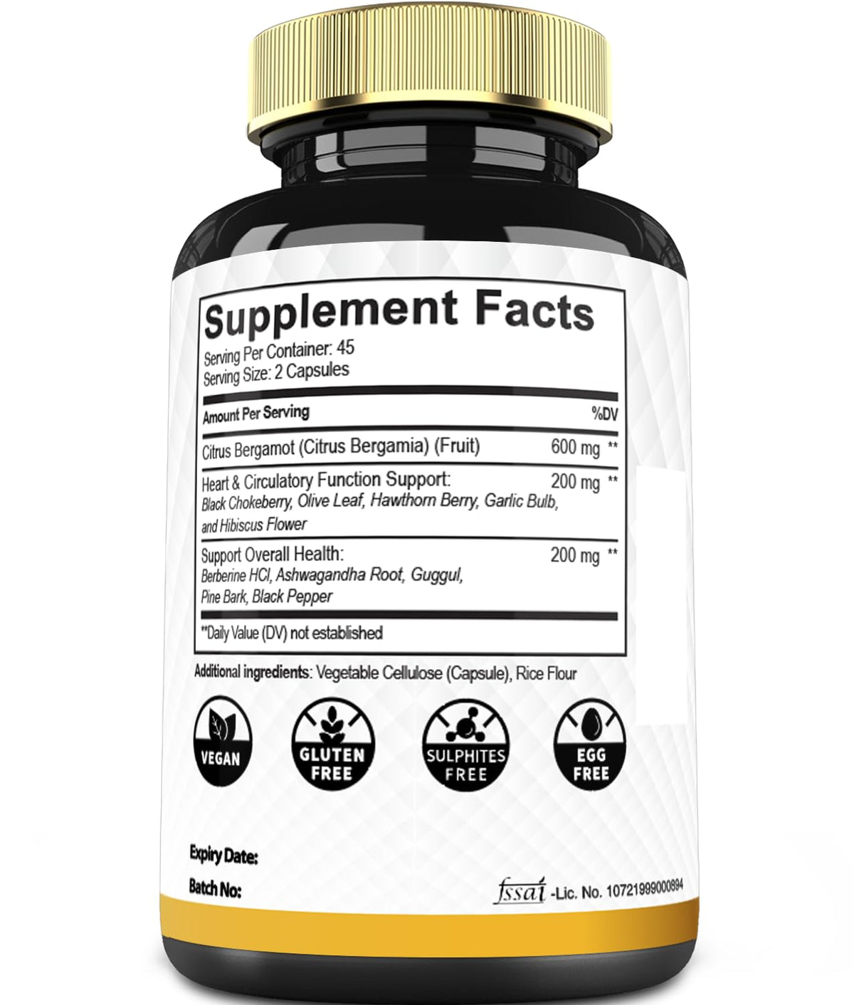 Mecisco 11 in 1 Citrus Bergamot Supplement 1000mg with Black Chokeberry, Berberine HCl & More - 90 Capsules - Supports Heart Health, Immune System, Energy Production MeciscoBuy Supplements Australia