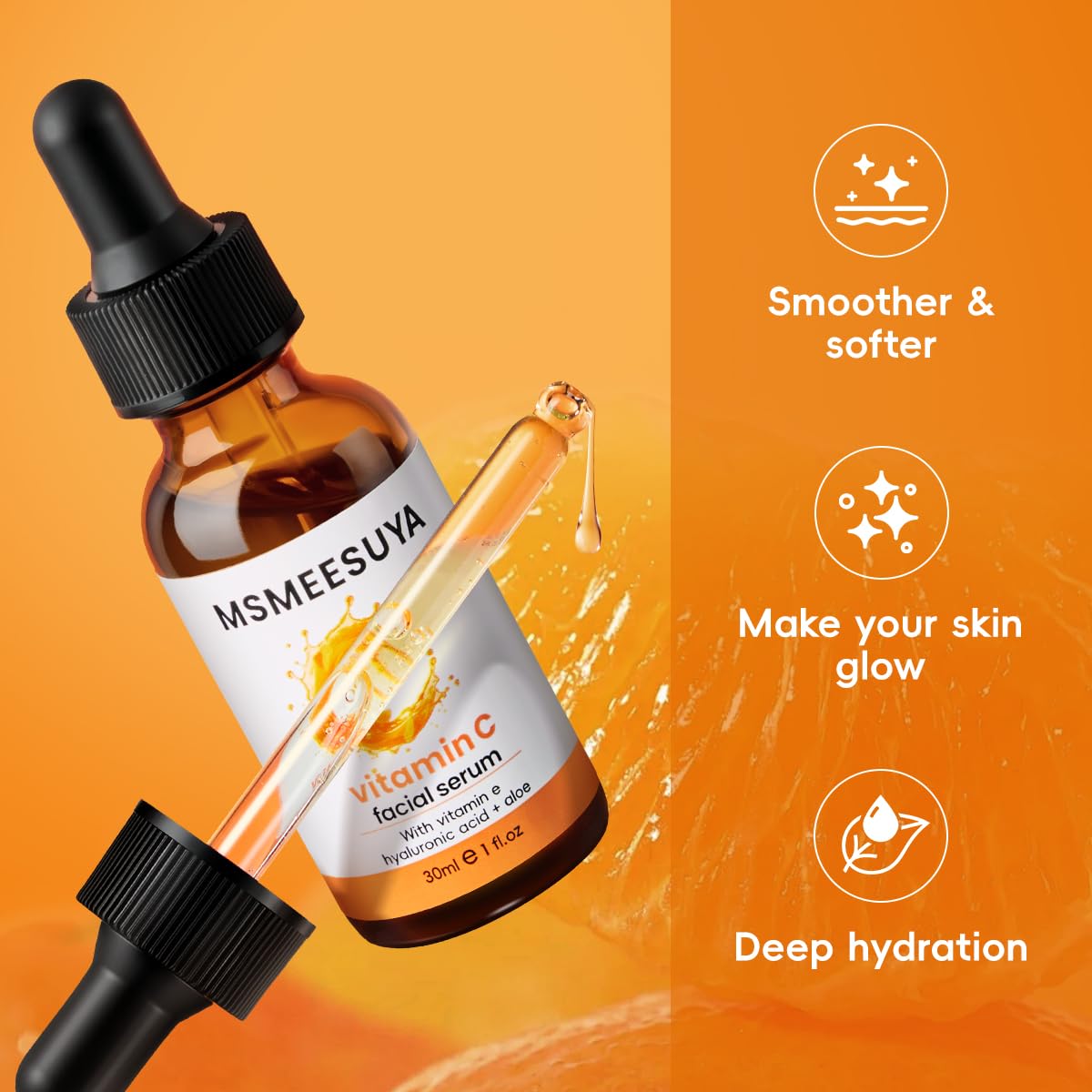 MSMEESUYA Vitamin C Serum for Face 2-Pack, Brightening Facial Serum with Hyaluronic Acid & Vitamin E, Helps Improve Dark Spots, Uneven Tone, Fine Lines & Wrinkles, 1 Fl Oz Each MSMEESUYA buy supplements Au