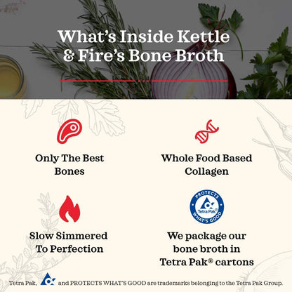 Chicken Bone Broth Soup by Kettle and Fire, Pack of 6, Keto Diet, Paleo Friendly, Whole 30 Approved, Gluten Free, with Collagen, 10g of protein, 16.9 Ounce (Pack of 6) Kettle & Fire buy supplements Au