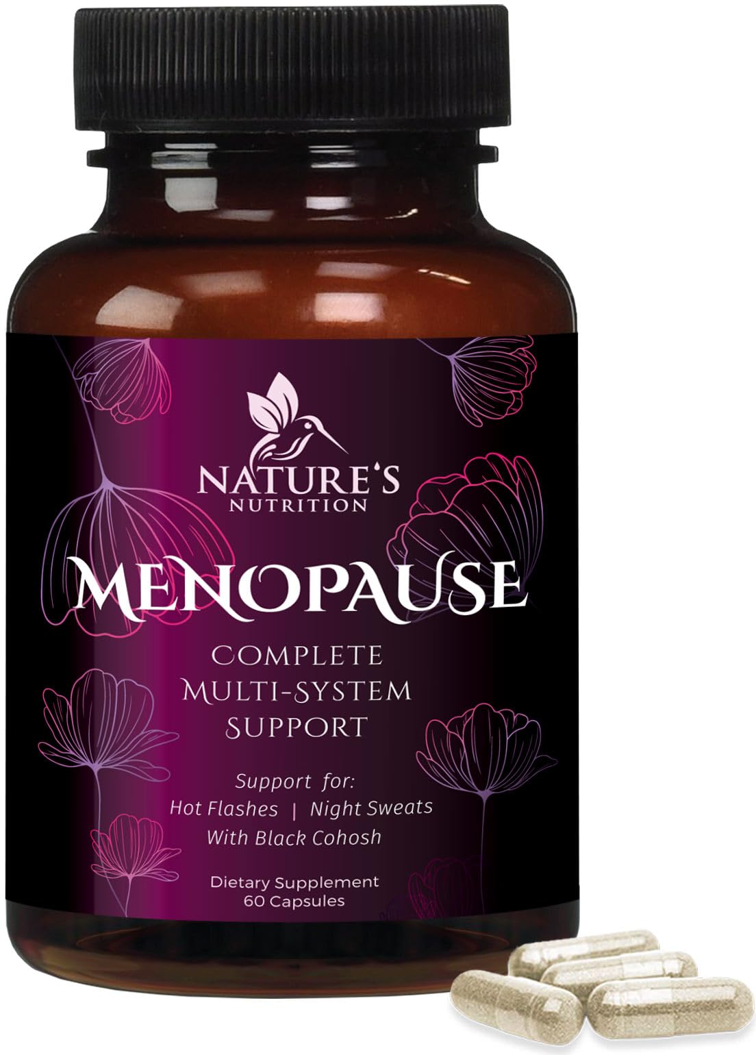 Menopause Supplements for Women - Complete Menopause Relief with Dong Quai & Black Cohosh - For Natural, Mild Hot Flash & Night Sweats - Hormone, Energy & Balance Support, Bottled in USA - 60 Capsules Nature's NutritionBuy Supplements Australia