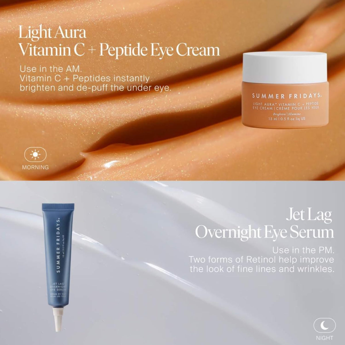 Summer Fridays Jet Lag Overnight Eye Serum - Nourishing Undereye Treatment for Dark Circles - Helps to Hydrate, Smooth, Firm & Depuff - Enriched with Glycerin to Lock in Moisture (0.5 Fl Oz) Summer Fridays buy supplements Au