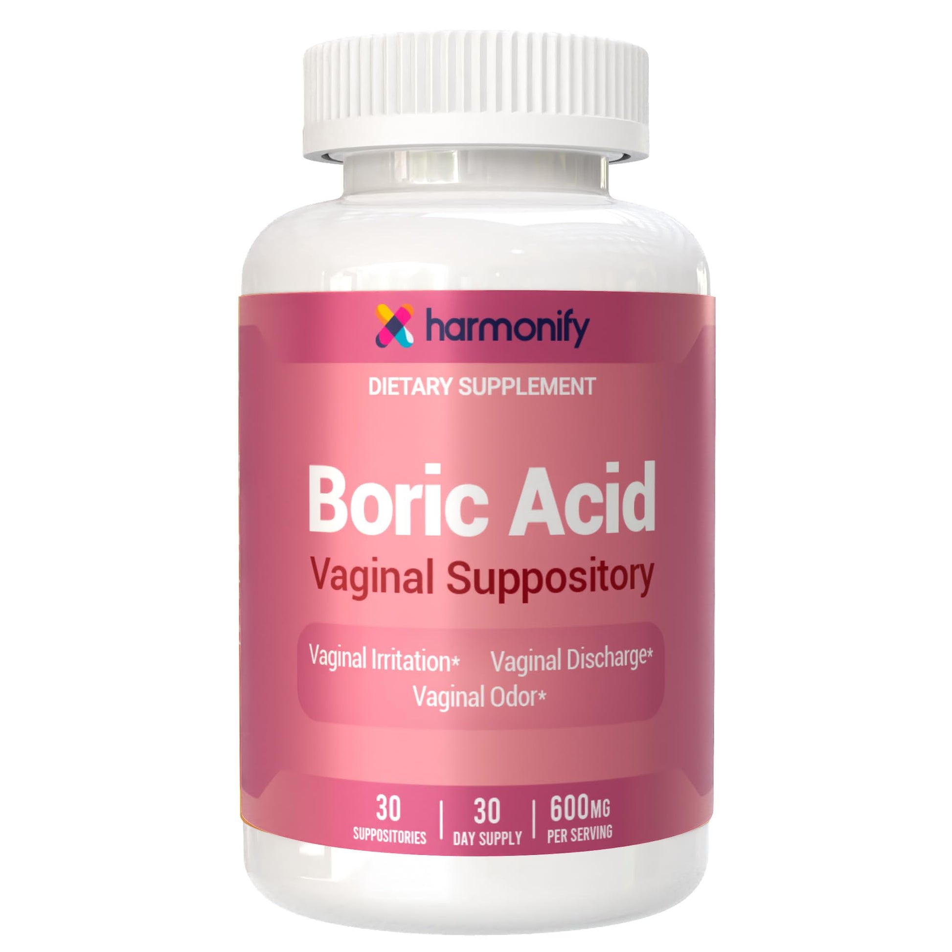 Boric Acid Suppositories for Women 600 mg, Pure Boric Acid pH Balance for Women & Vaginal Odor Control – 30 Suppositories, Made in USA HARMONIFYBuy Supplements Australia