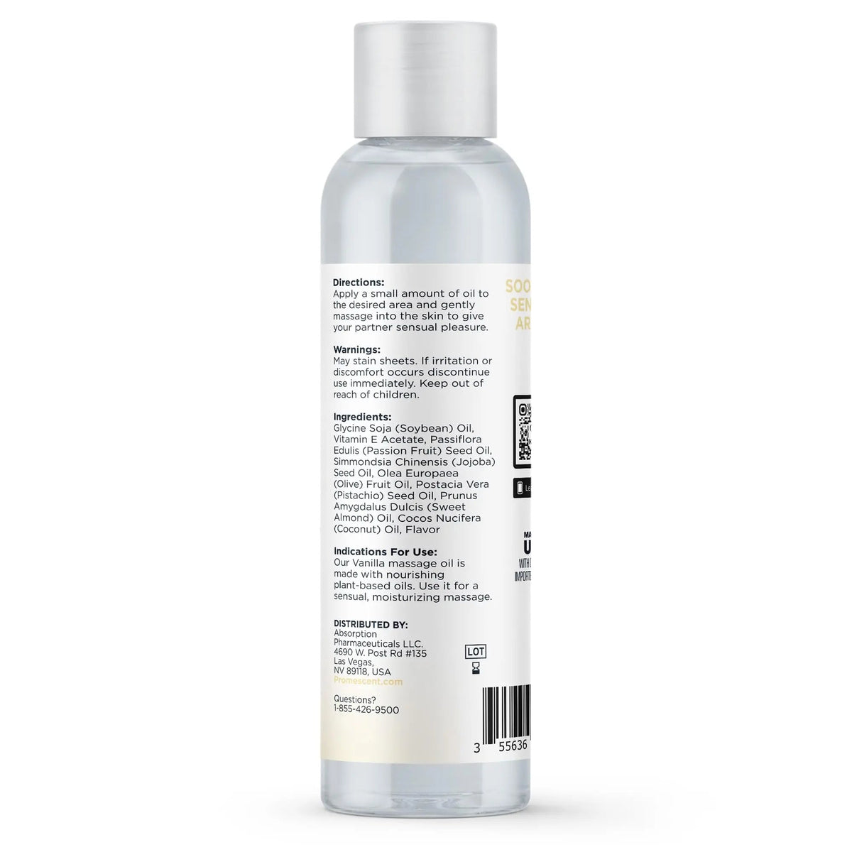 Promescent Massage Oil for Massage Therapy, Massage Oils for Date Night, Premium Body Oil for Men & Women to Relieve Stress & Sore Muscles, Essential Oils for Skin (4 oz) (Vanilla) Promescent buy supplements Au