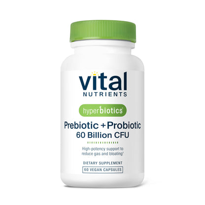 Hyperbiotics Vital Nutrients Prebiotic and Probiotic for Women and Men | 60 Billion CFU | Pre and Probiotics Supports Digestive Health, Constipation,