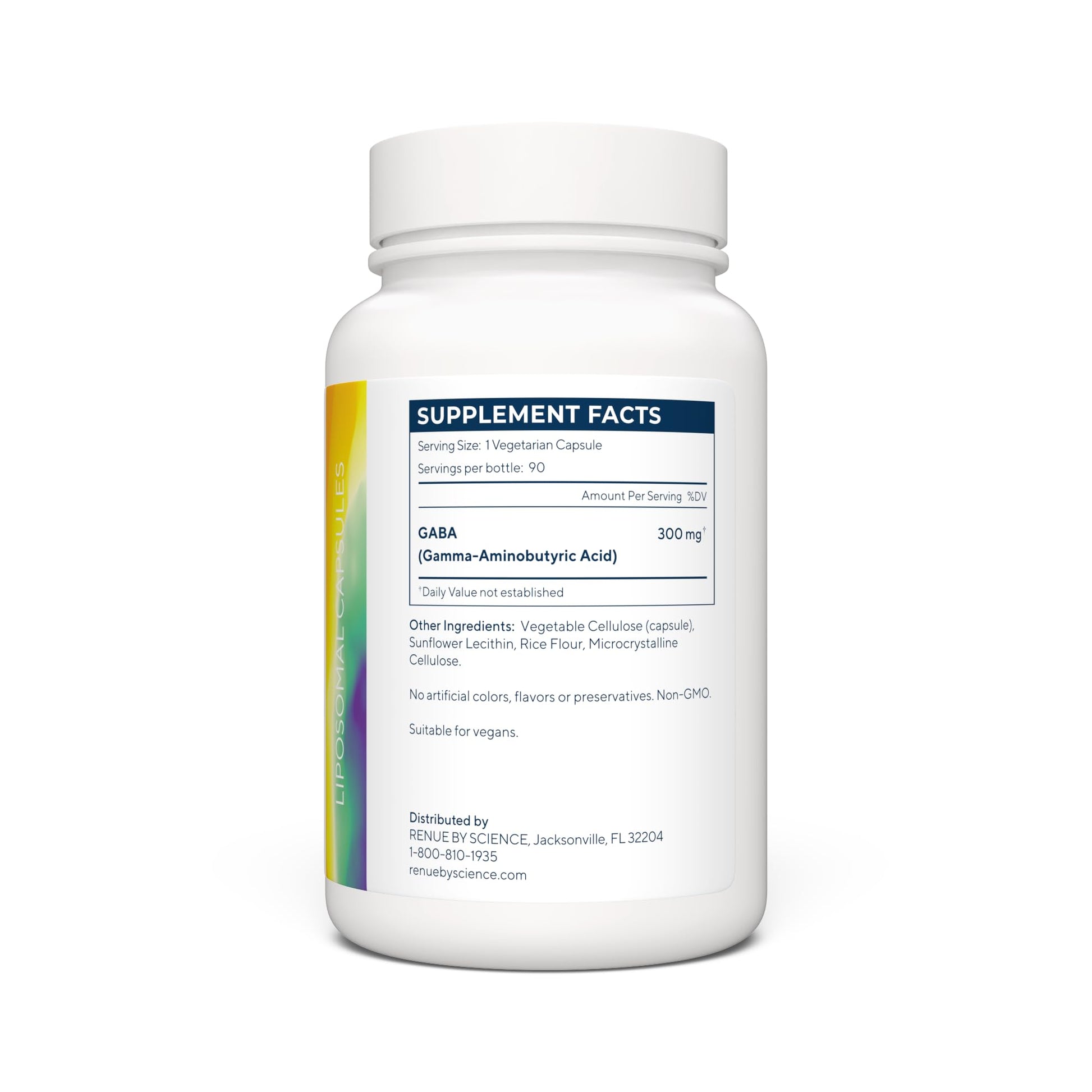 Renue By Science GABA | High Strength Liposomal GABA Supplements | 90 GABA Capsules - 300mg Gamma-Aminobutyric Acid per Serving | Non-GMO | Made in The USA Third-Party Tested Renue By ScienceBuy Supplements Australia