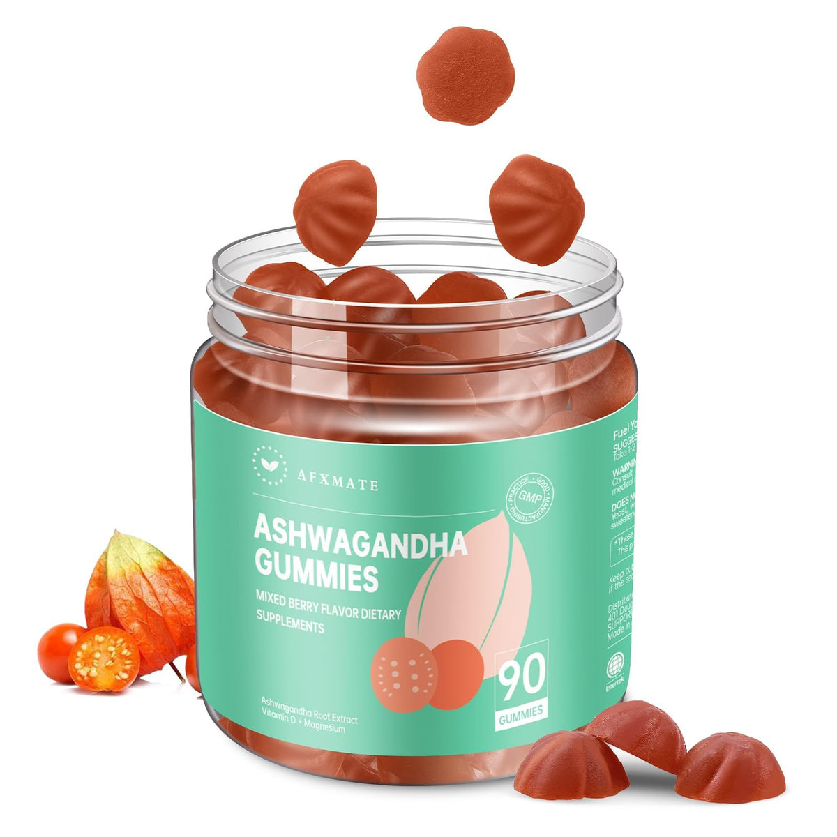 AFXMATE Ashwagandha Gummies for Women Sugar Free, Men's Ashwagandha Supplement Gummy with Vitamin D Magnesium Vegan (90 Counts) AFXMATEBuy Supplements Australia