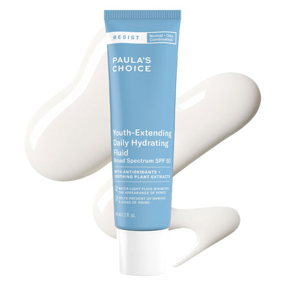 Paula's Choice RESIST Daily Hydrating Fluid Face Moisturizer with SPF 50 Sunscreen, Face Sunscreen for Oily Skin, Chamomile & Vitamin E