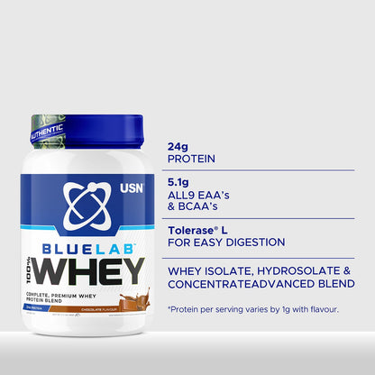 USN Blue Lab Whey Protein Powder: Chocolate - Whey Protein 2kg - Post-Workout USNBuy Supplements Australia