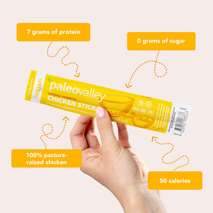 Paleovalley Pasture-Raised Chicken Sticks – 10 Pack – 7g Protein per Stick – Keto-Friendly, Paleo, Gluten-Free, Nitrate-Free – On-the-Go Snack (10 Pack, Teriyaki) PaleovalleyBuy Supplements Australia