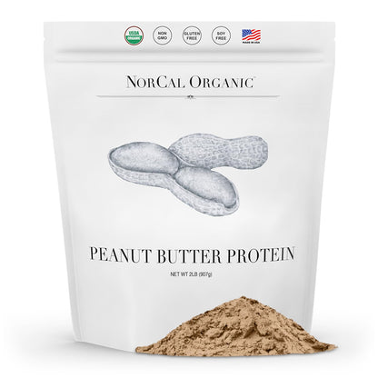 Norcal Organic Peanut Butter Protein Powder - 2lb | Vegan, Low-Cal, 11g Protein 