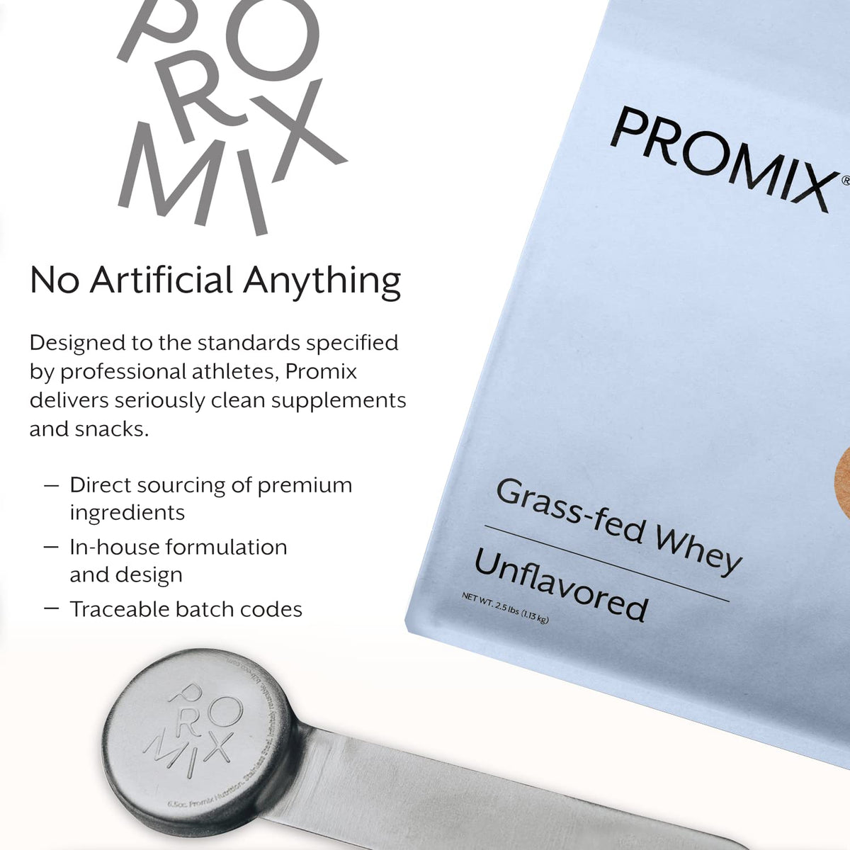 Promix Whey Protein Powder, Unflavored - 2.5lb Bulk - Grass-Fed & 100% All Natural ProMix NutritionBuy Supplements Australia